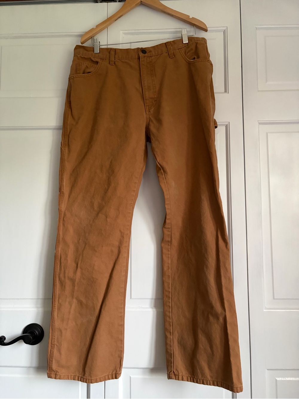 Dickies Men’s Duck Canvas Carpenter Pants Brown Tan Workwear 36 x 32 100% Cotton